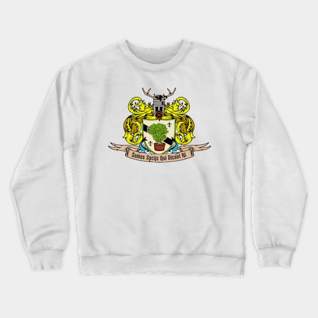 Shrubbery Crest (Alt Print) Crewneck Sweatshirt by Miskatonic Designs